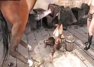 Very impressive 3D bestiality video with strapon